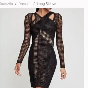 BCBGMaxAzria Black Cut Out High-Low Bodycon Dress